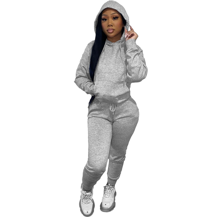 Ladies Sporty Jogging Set with Hood and Elastic Waist Lune London