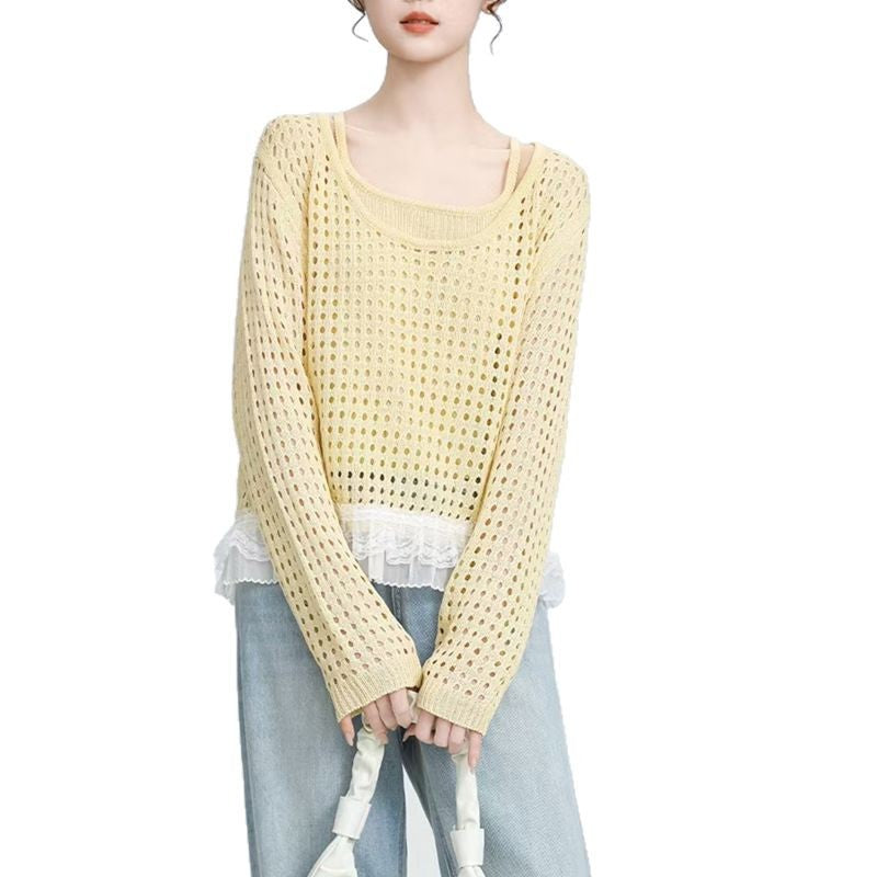 Woman light sweater with ruffle detail Lune London