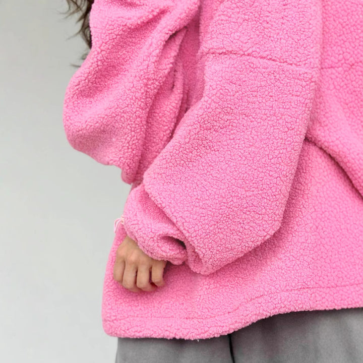 Ladies soft fleece sweater with high neck Lune London