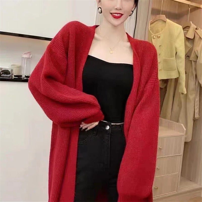 Cardigan Tricot à Manches Longues pour Femmes en Matériau Doux et Volumineux Chic & Stil