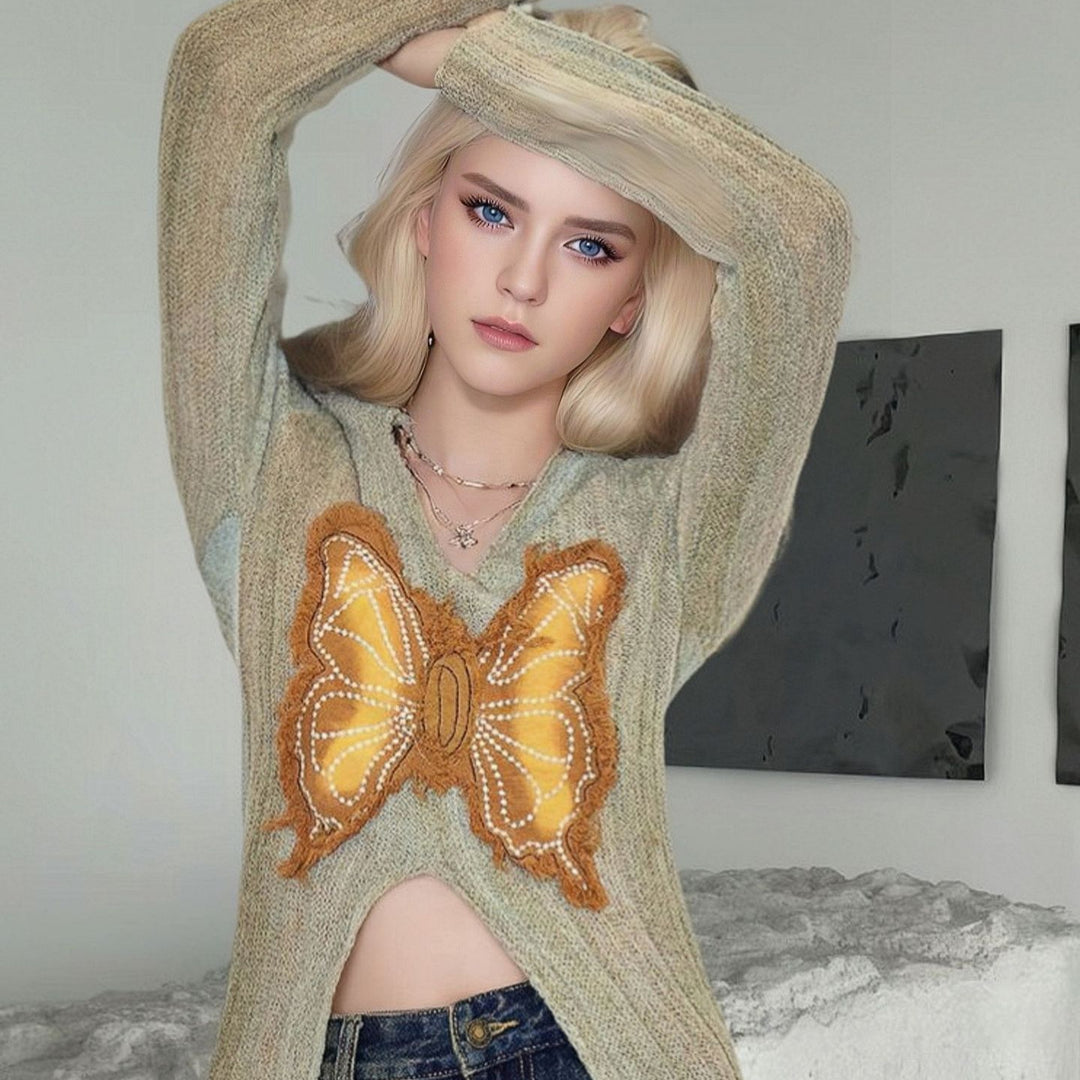 Women's sweater with striking butterfly pattern Lune London