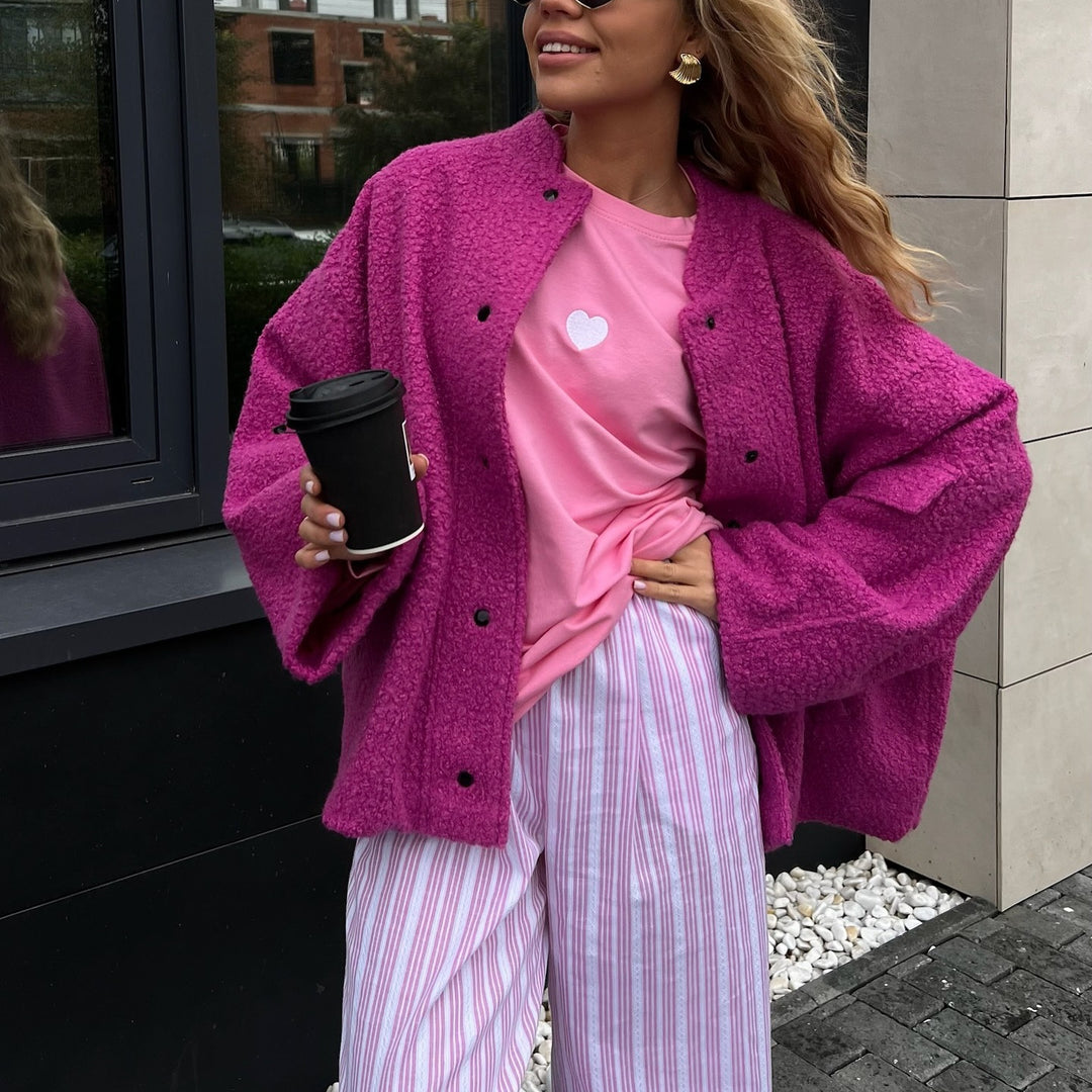 Oversized fleece jacket for women with cozy interior and trendy cut Lune London