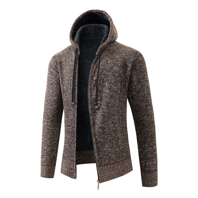 Comfortable fleece jacket for men with hood Lune London