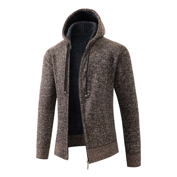 Comfortable fleece jacket for men with hood Lune London