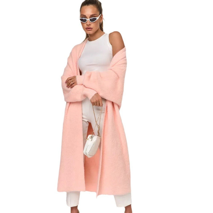 Manteau long pour femmes en matériau confortable avec une coupe ouverte Chic & Stil