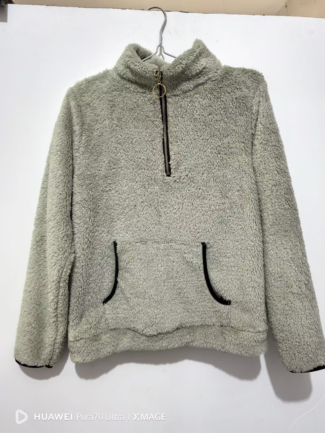 Cozy fleece sweater for women with high collar and zipper Lune London