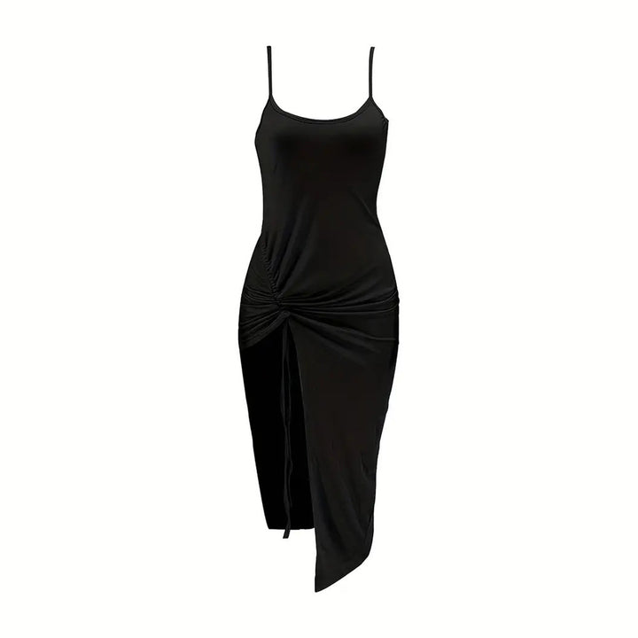 Robe maxi femme avec détail volants et fente haute Chic & Stil