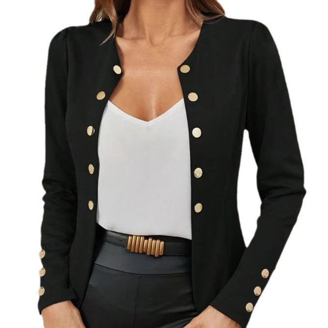 Elegant blazer jacket for women with contrasting buttons Lune London