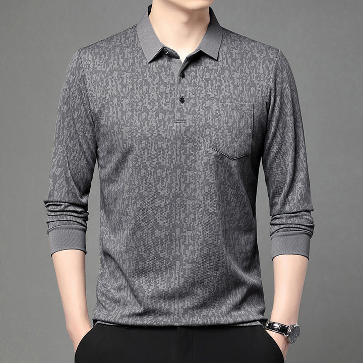 Polo shirt for men with graphic pattern and breathable functional material Lune London