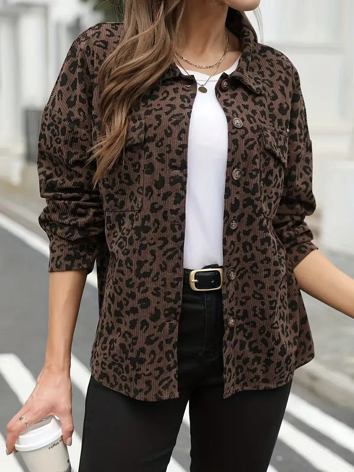 Flannel jacket for women with leopard print Lune London