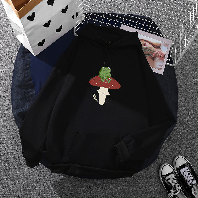 Women's hoodie with unique frog motif Chic & Stil