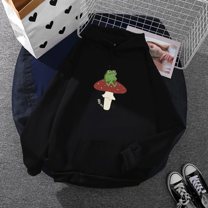 Women's hoodie with unique frog motif Chic & Stil