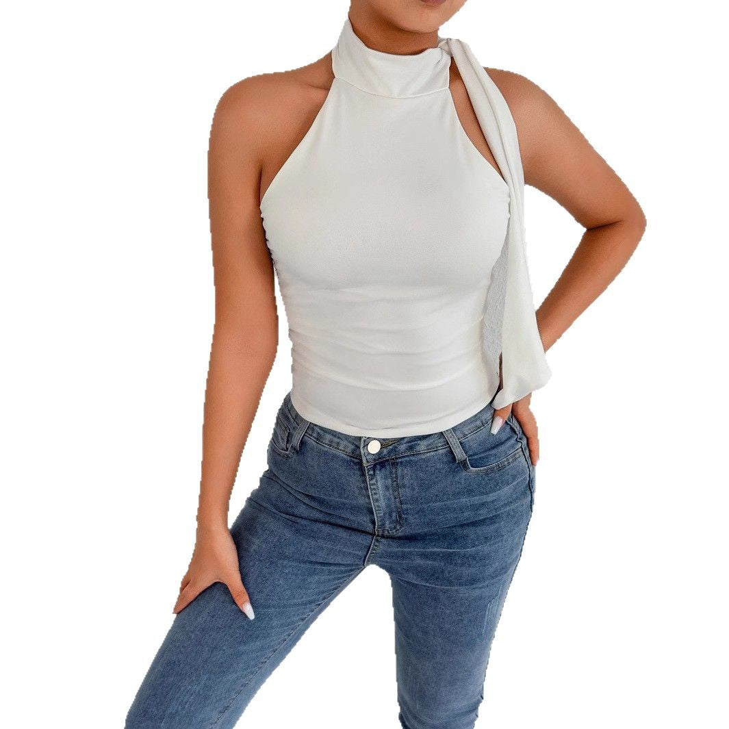 Ladies elegant top with feminine bow design Lune London