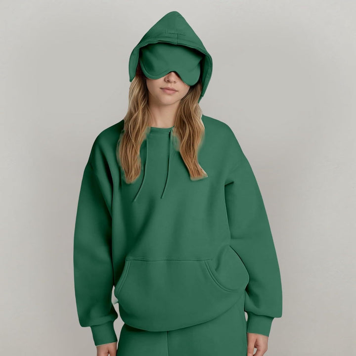 Ladies hoodie with integrated sleep mask Lune London