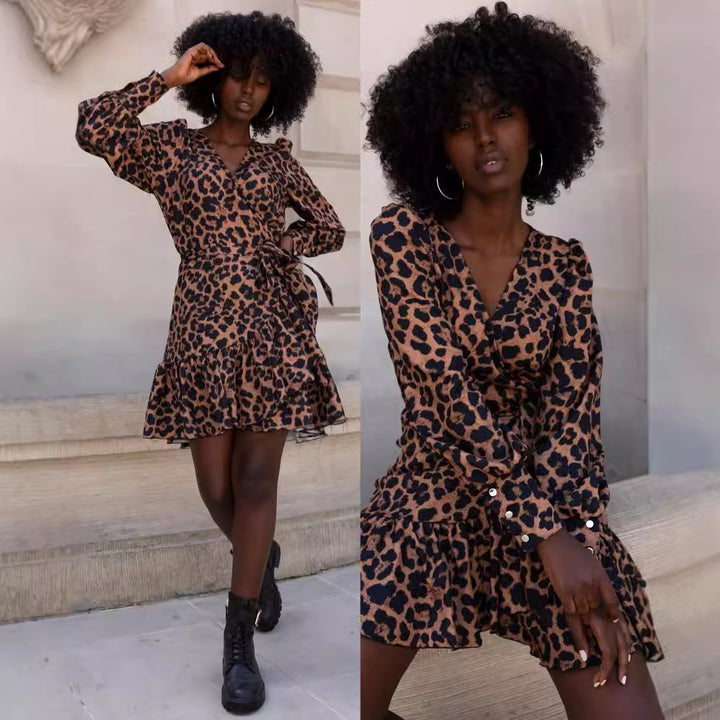 Lune London leopard print wrap dress for women