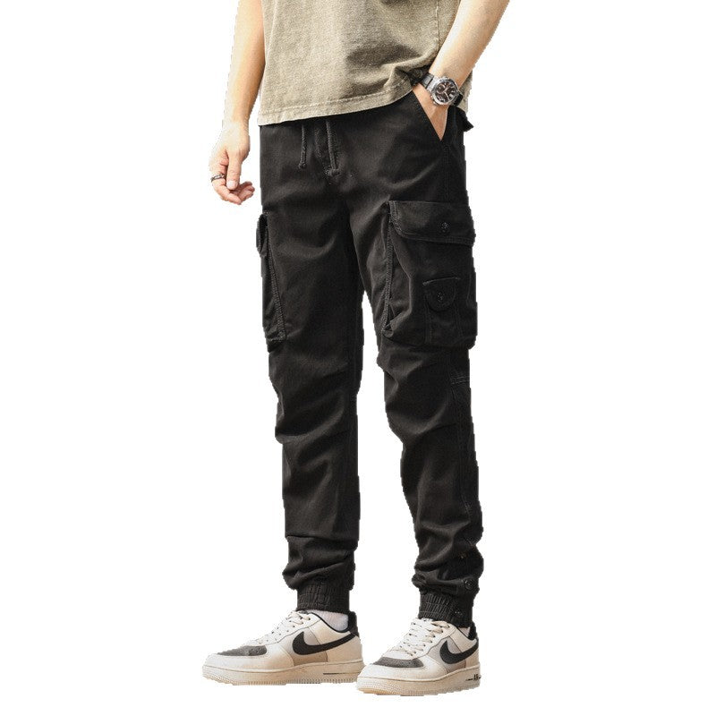 Pantalon cargo multi-fonction pour hommes avec taille élastique et poches pratiques Lune London