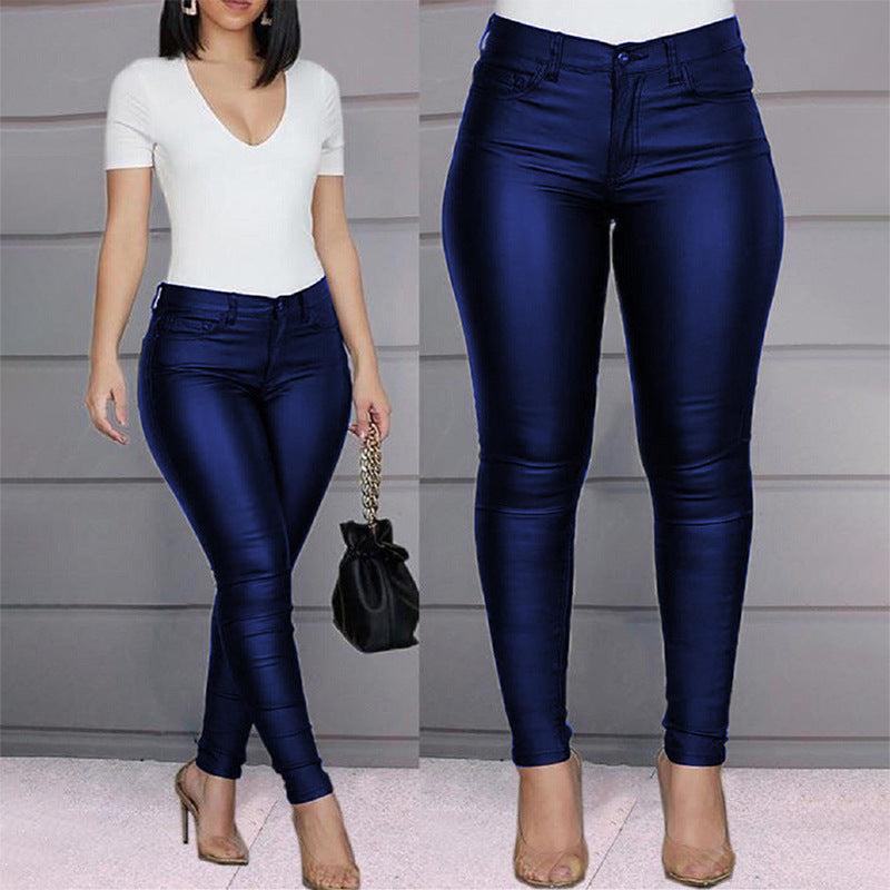 Pantalons ajustés taille haute pour femmes Chic & Stil