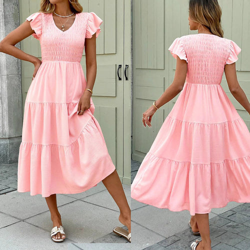 Lune London Fluid Ruffle Midi Dress for Women