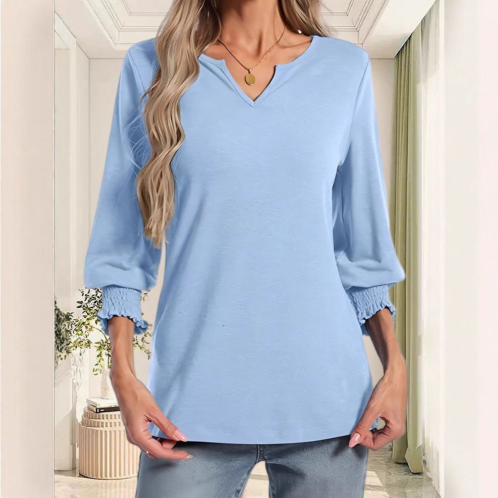 Casual blouse for women with elastic cuff sleeves Lune London