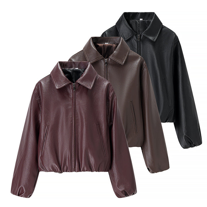 Veste en faux cuir élégante pour femmes avec ceinture élastique Chic & Stil
