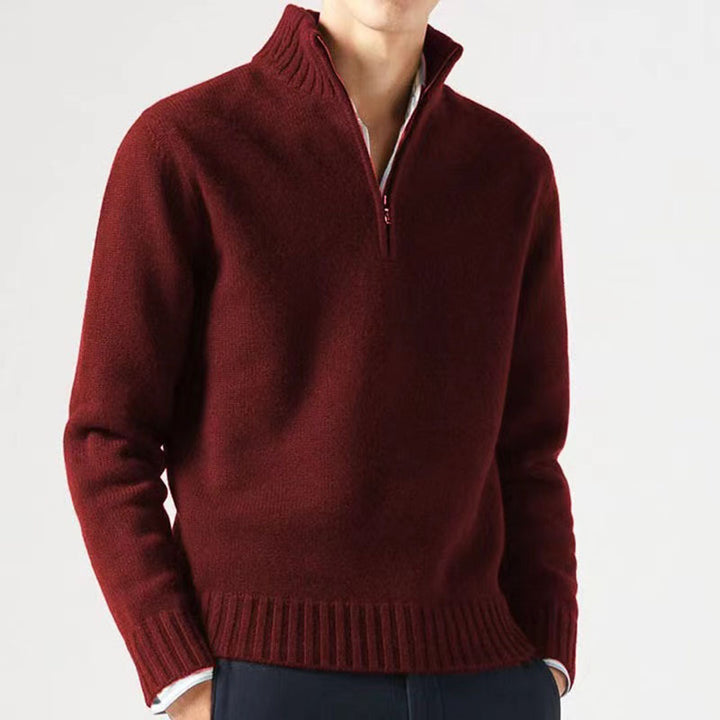 Men's sweater with high collar and modern zipper Lune London