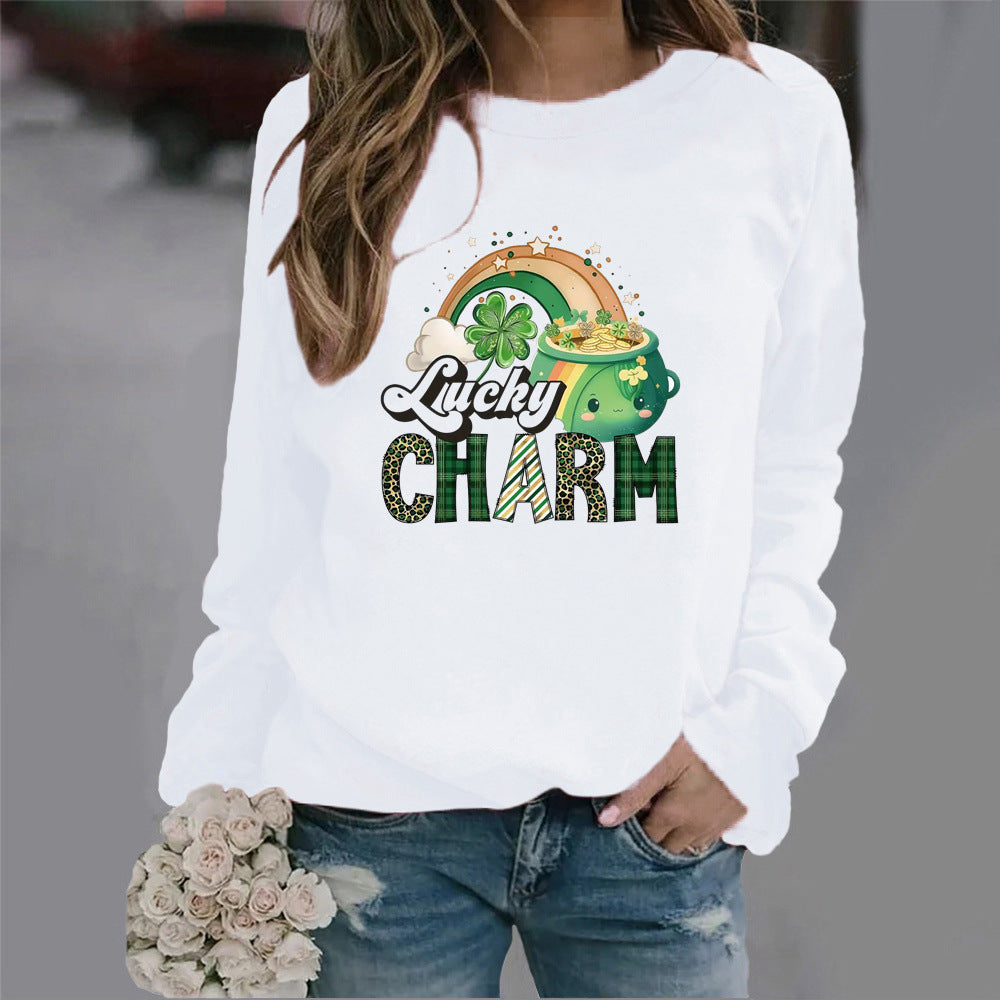 Sweat-shirt pour femmes avec motif chanceux créatif Chic & Stil