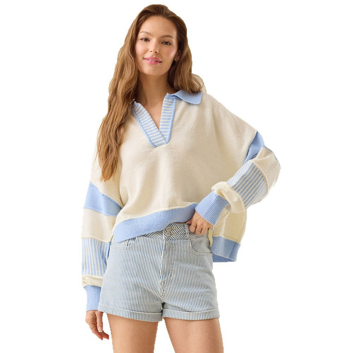 Women Casual Sweater with Modern Collar and Structured Design Lune London