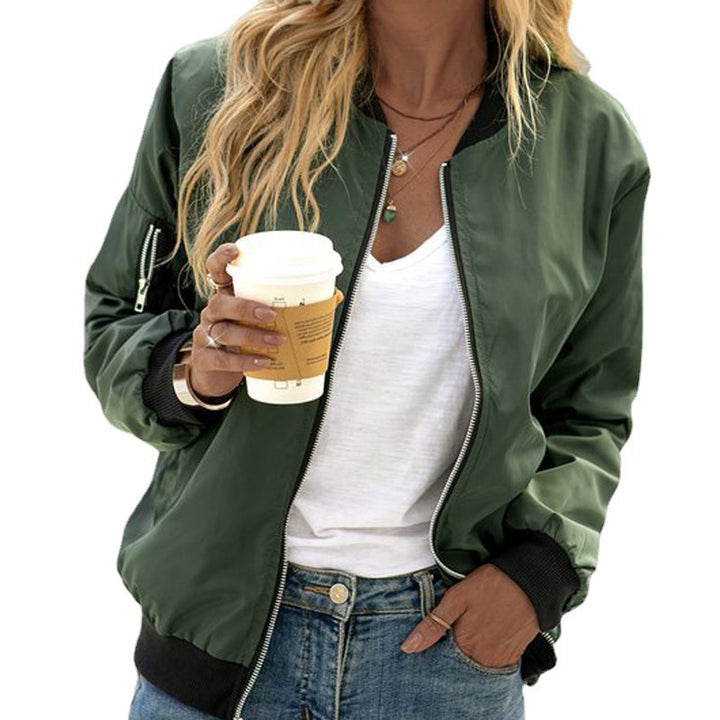 Trendy bomber jacket for ladies with practical side pockets Lune London