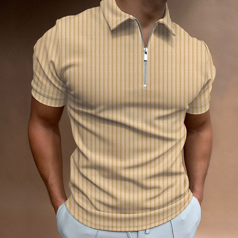 Men's polo shirt with zip collar short sleeves Lune London