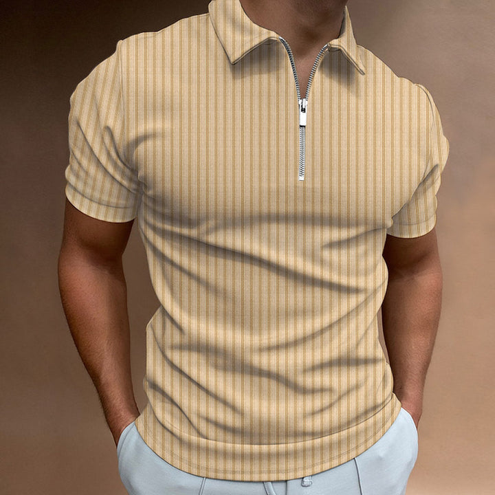 Men's polo shirt with zip collar short sleeves Lune London