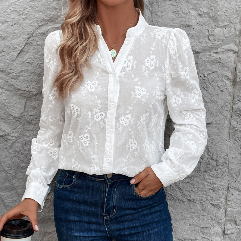 Women's shirt with fine embroidery Lune London