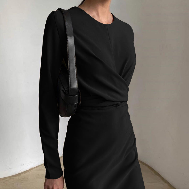 Women's Elegant Wrap Dress with Long Sleeve and Flowing Cut Lune London
