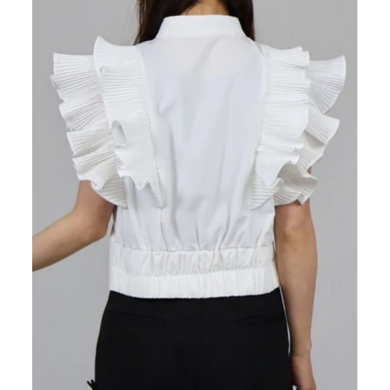 Ruffled top for women with puff sleeves Lune London