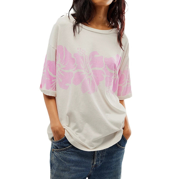 Casual women's shirt with floral print and dropped shoulders Lune London