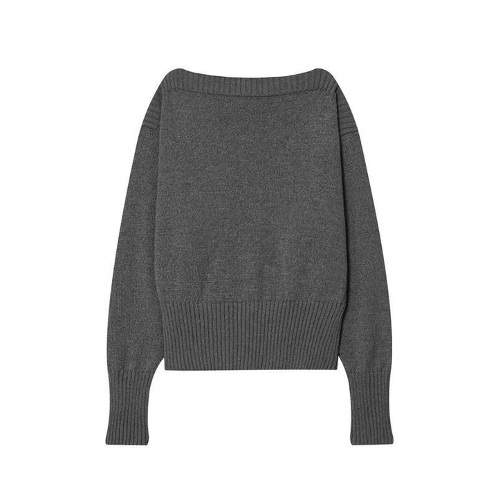 Ladies cozy knitted sweater with loose fit and ribbed edges Lune London