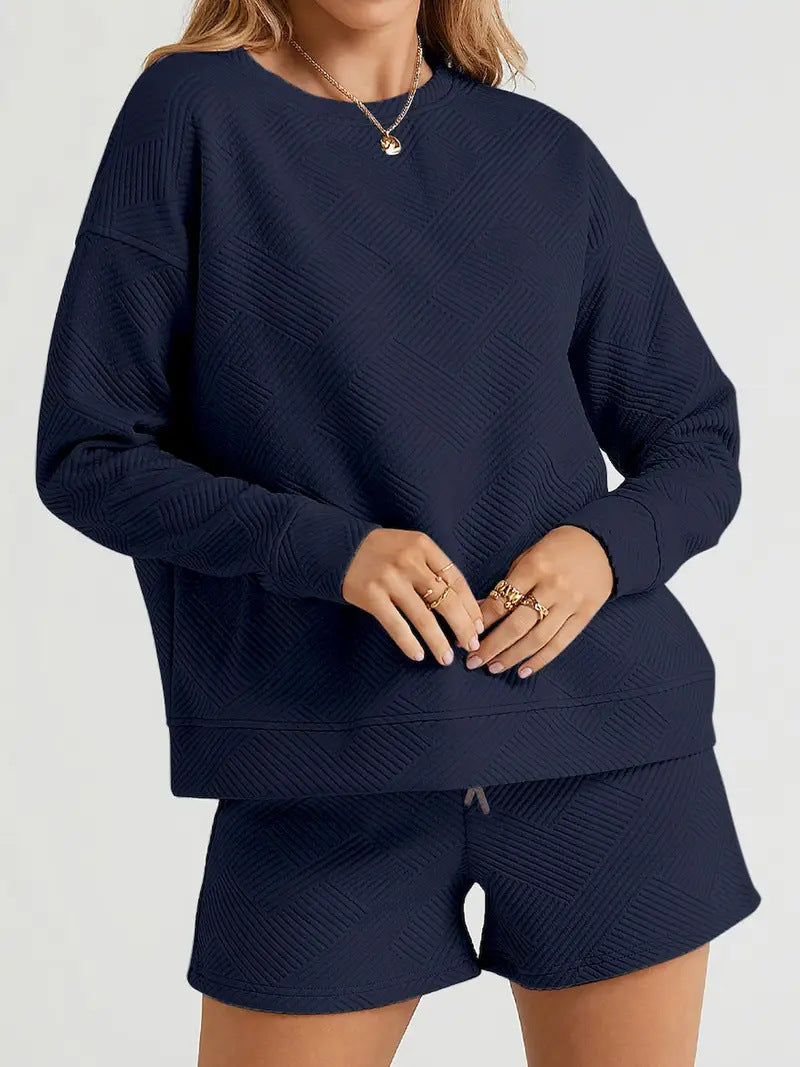 Lune London casual sweatshirt and shorts set for ladies