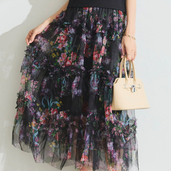 Lune London floral maxi skirt for women