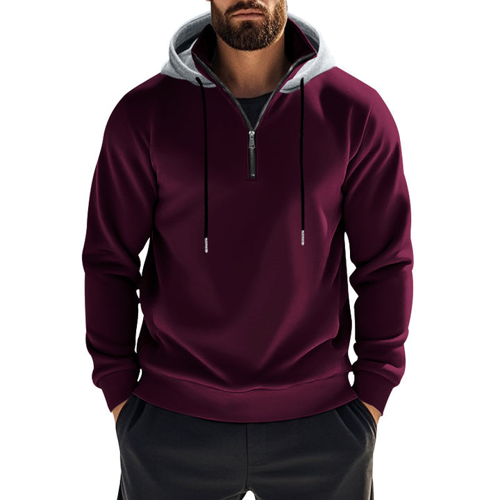 Men's sporty hoodie with modern zipper and kangaroo pocket Lune London