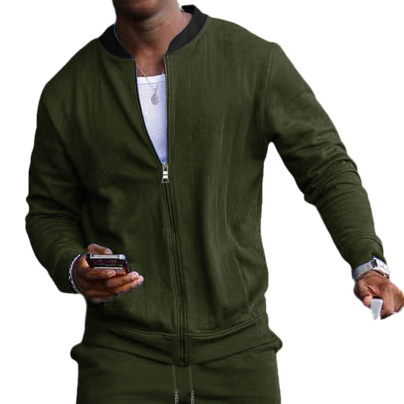 Sporty bomber jacket for men with hidden zipper and elastic cuffs Lune London