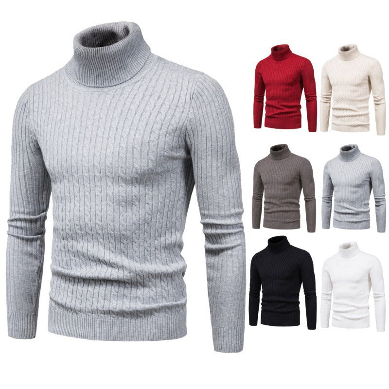 Lune London | Men's Turtleneck Sweater with Cable Pattern
