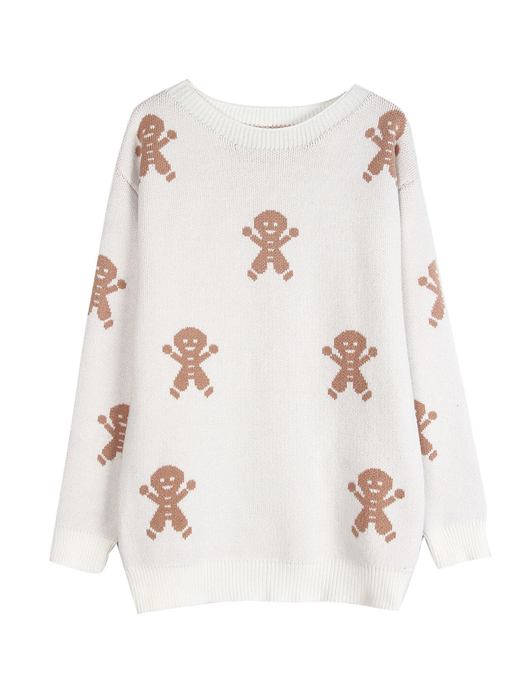 Pull en tricot féminin avec motif de pain d'épice festif et coupe ample Chic & Stil