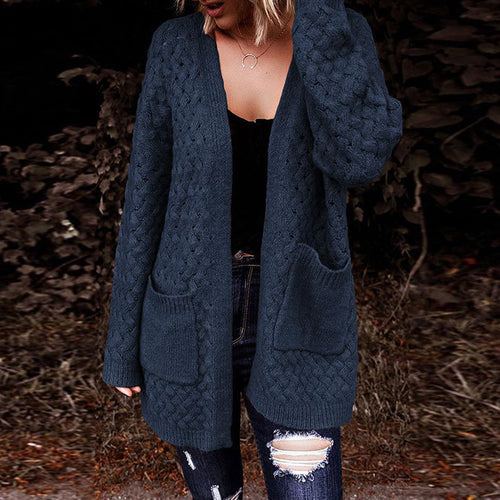 Cardigan pour femmes avec motif texturé et poches pratiques Chic & Stil