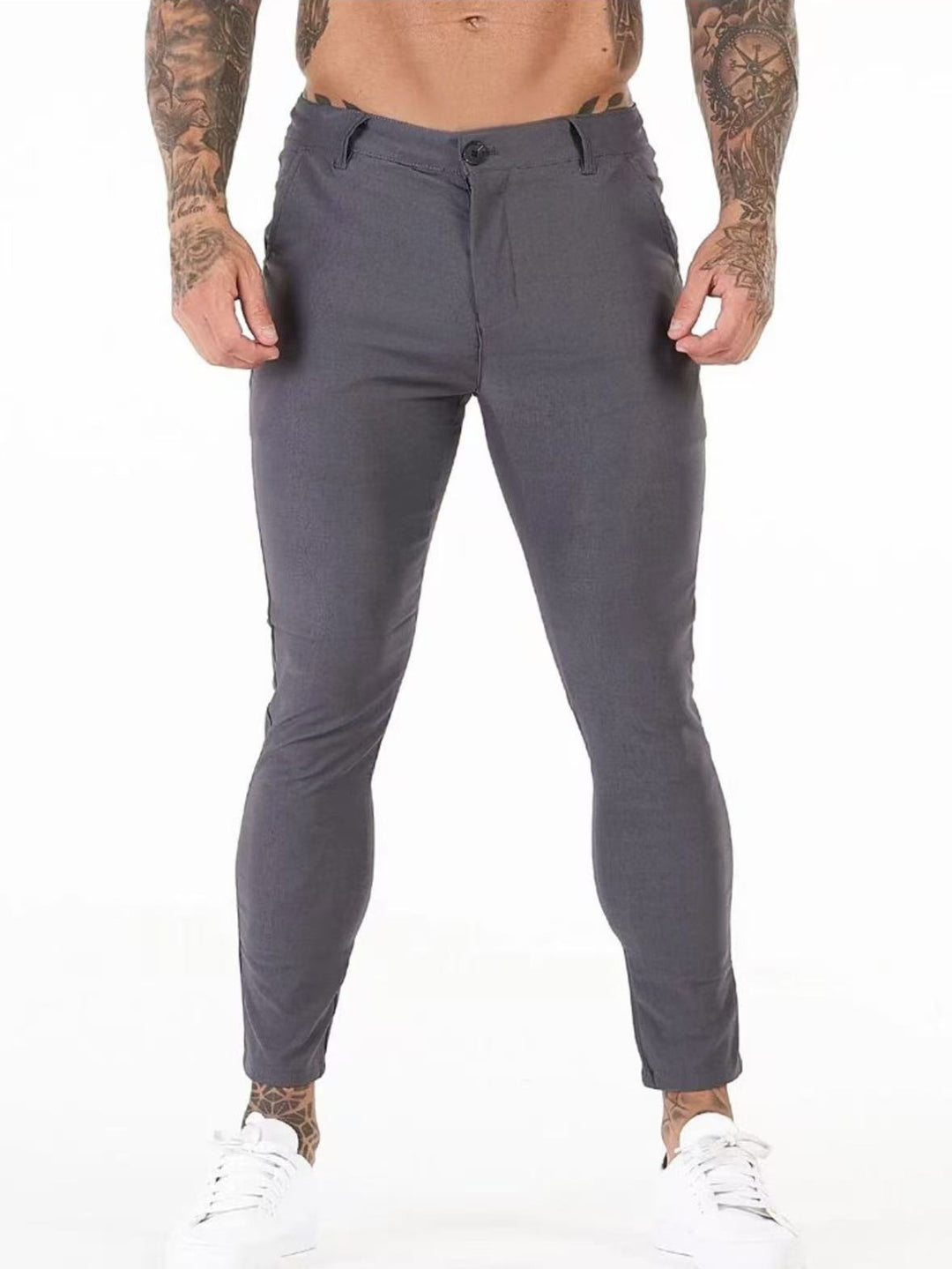 Elegant and comfortable slim fit pants for men with elastic waist and functional pockets Lune London