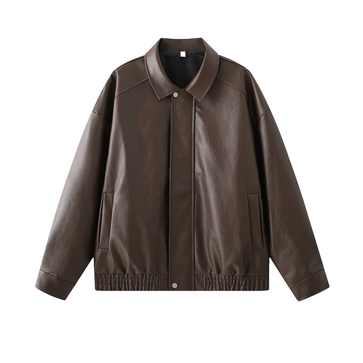 Elegant faux leather jacket for men with elastic waist Lune London