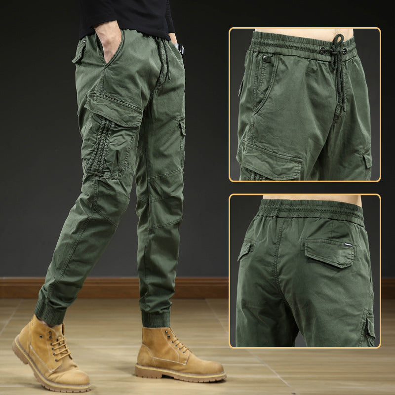 Pantalon cargo confortable pour hommes avec taille élastique et plusieurs poches Lune London