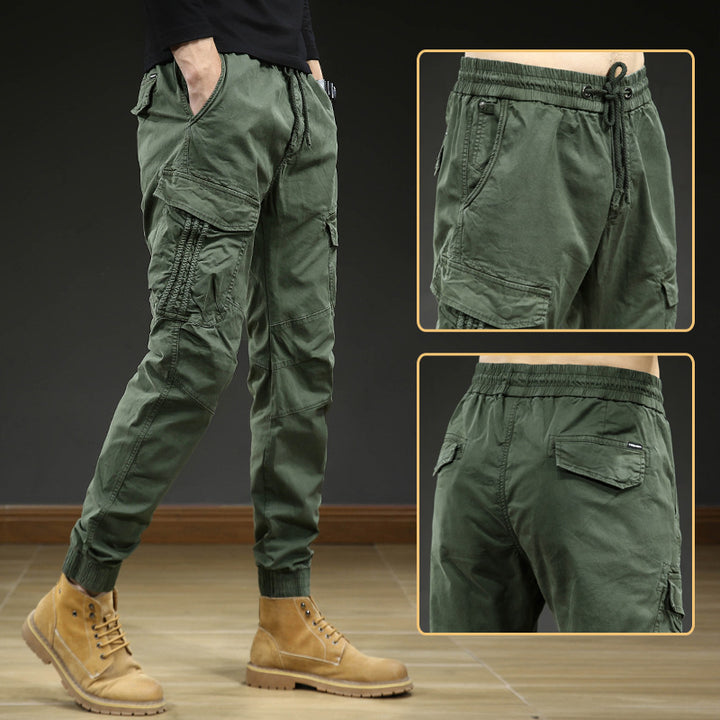 Pantalon cargo confortable pour hommes avec taille élastique et plusieurs poches Lune London