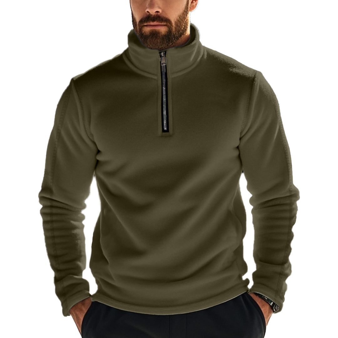 Men's short-zip fleece top with high collar Lune London
