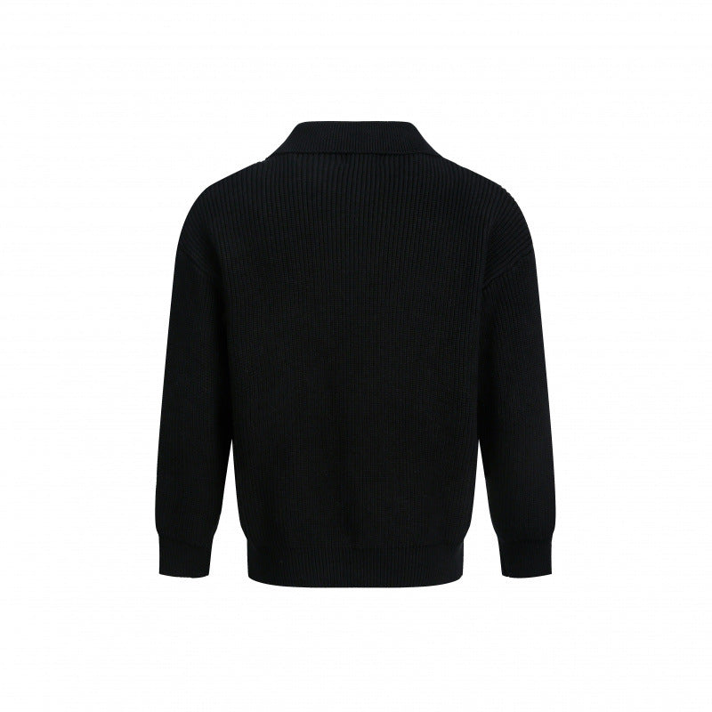 Ladies Elegant sweater and knitwear with modern collar and fine ribs Lune London