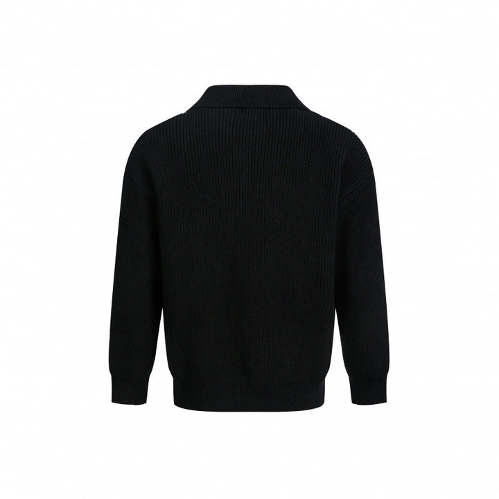 Ladies Elegant sweater and knitwear with modern collar and fine ribs Lune London