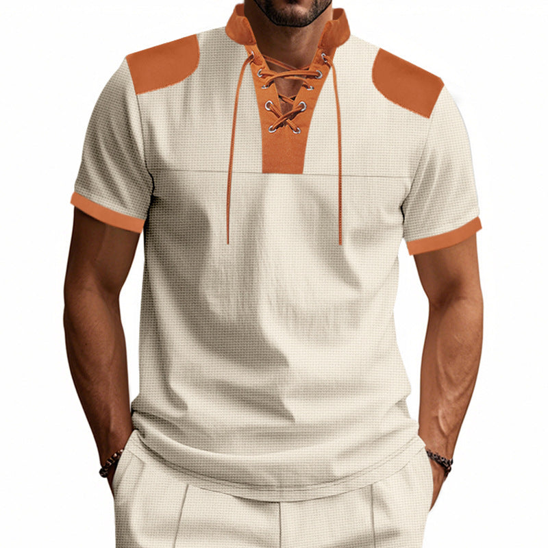 Short-sleeve shirt for men with laces and structured design Lune London